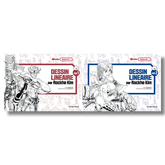 DESSIN LINEAIRE Par Rockhe Kim Set Vol.1+Vol.2 (French Ver.)
