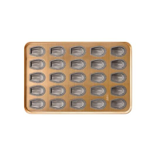 Commercial Silpap Gold deep fan madeleine pan with 25 cavities for professional bakeries, K-ZONE STUDIO