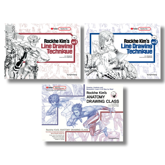 Rockhe Kim: Line Drawing Book Set + ANATOMY DRAWING CLASS