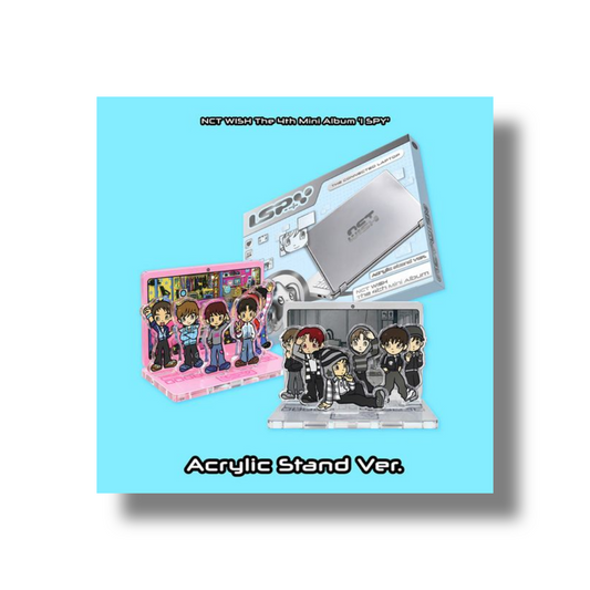 NCT WISH I SPY 4th Mini Album Acrylic Stand Ver. components with acrylic stand, mini photobook, QR card and photocard
