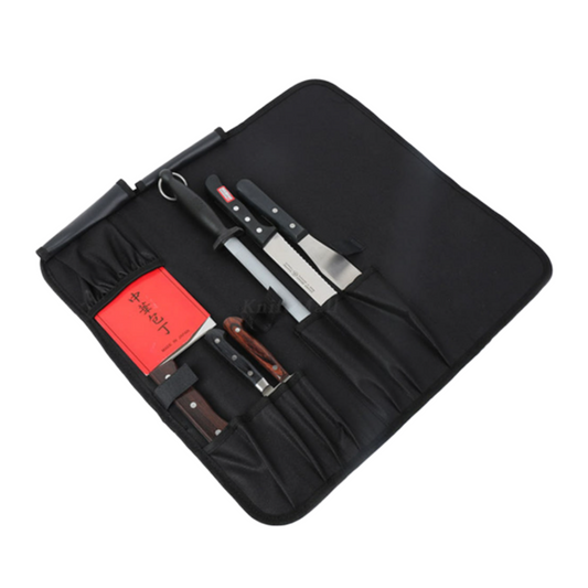 8 Pocket Knife Roll Bag with Buckle - Portable Chef Knife Case
