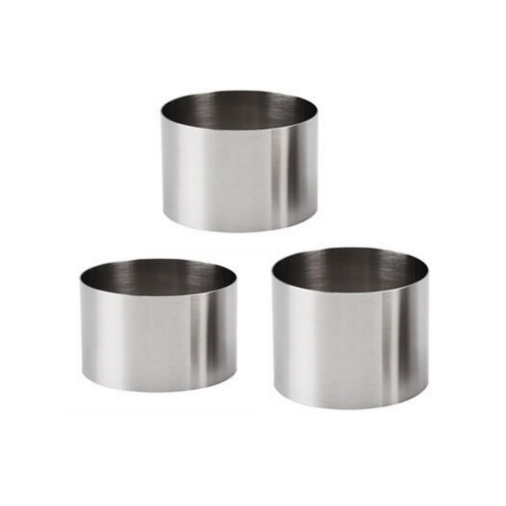 Round Stainless Steel Small Cake Rings, Mousse and Pastry Mini Baking ...