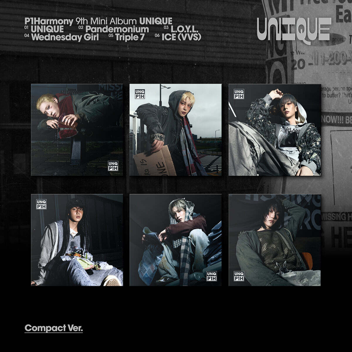 P1Harmony - Mini Album Vol. 9 : UNIQUE [Compact Ver.][1 of 6 Types Random Shipment]