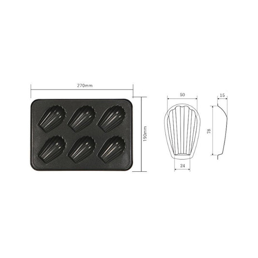 Mold Cake Pan For Madeleine, 6-Cavity