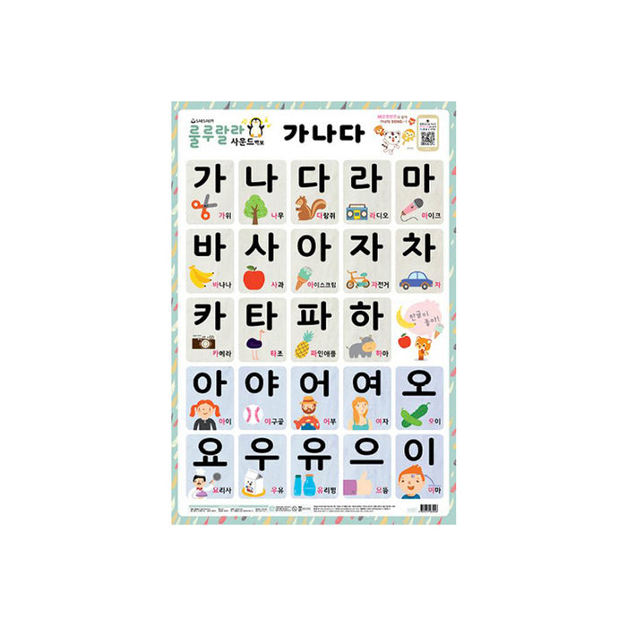 Lulurala Learning Korean Sound Wall Poster : 가나다 freeshipping - K-ZONE STUDIO